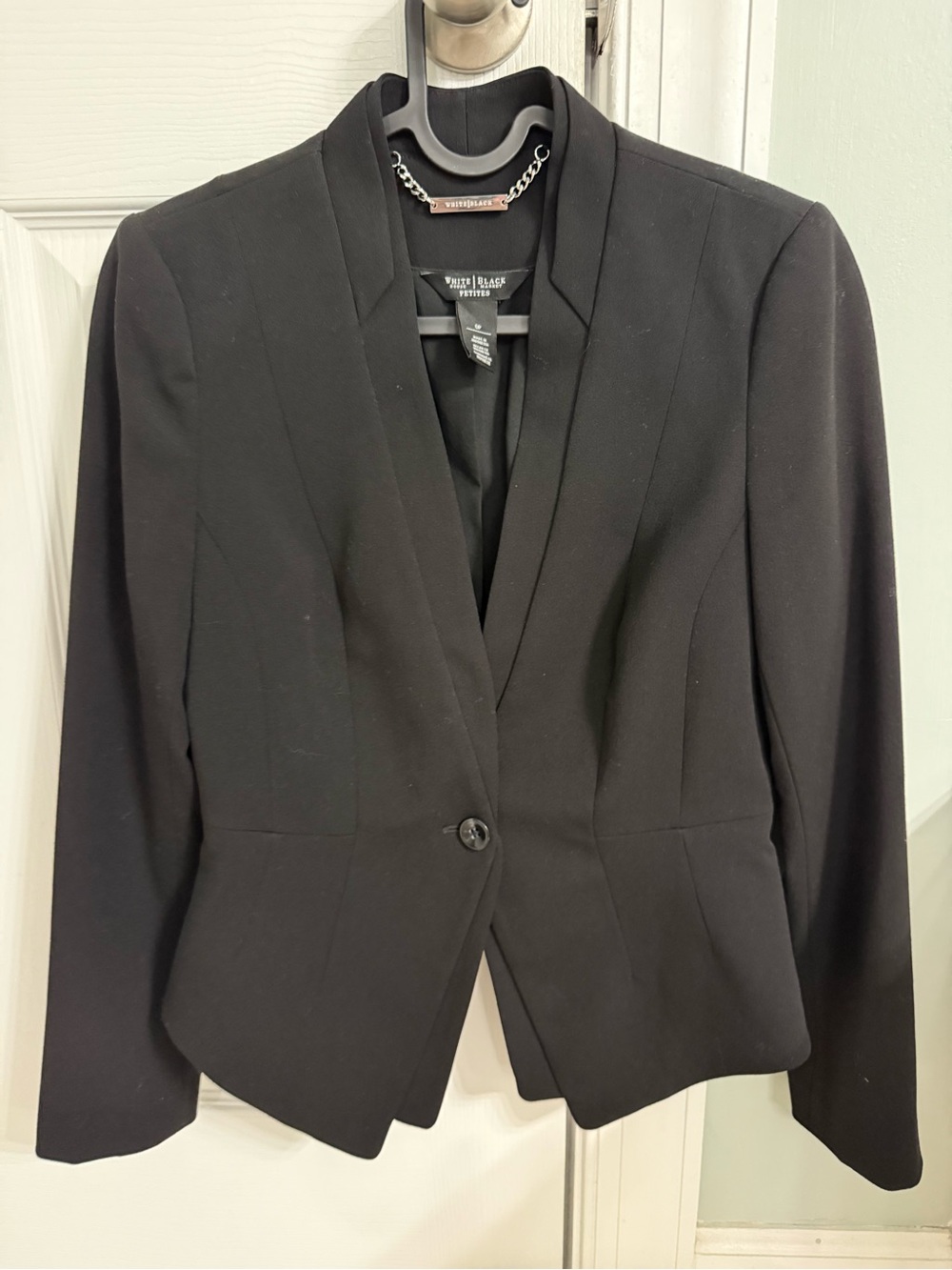 White House Black Market Black One-Button Tailored Blazer